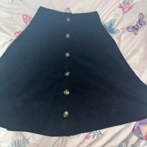 Black Button-Up Skirt